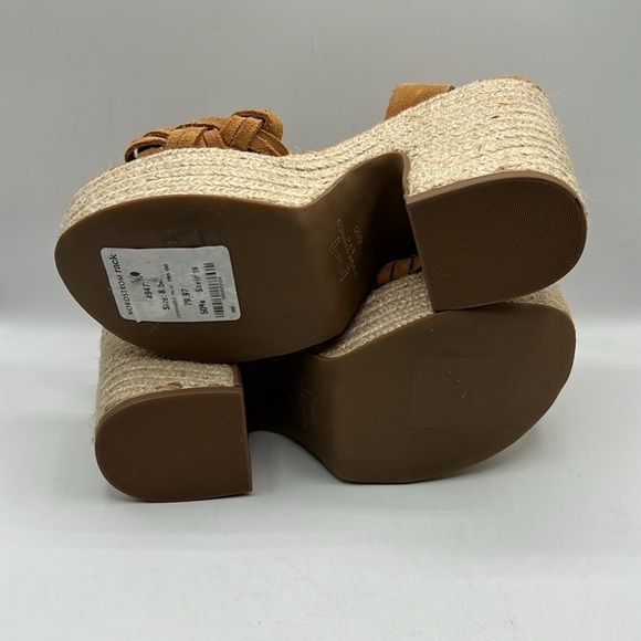 Marc Fisher Odilia Espadrille Suede Weave Ankle Strap Platform Sandals Size 8.5 - Picture 7 of 9